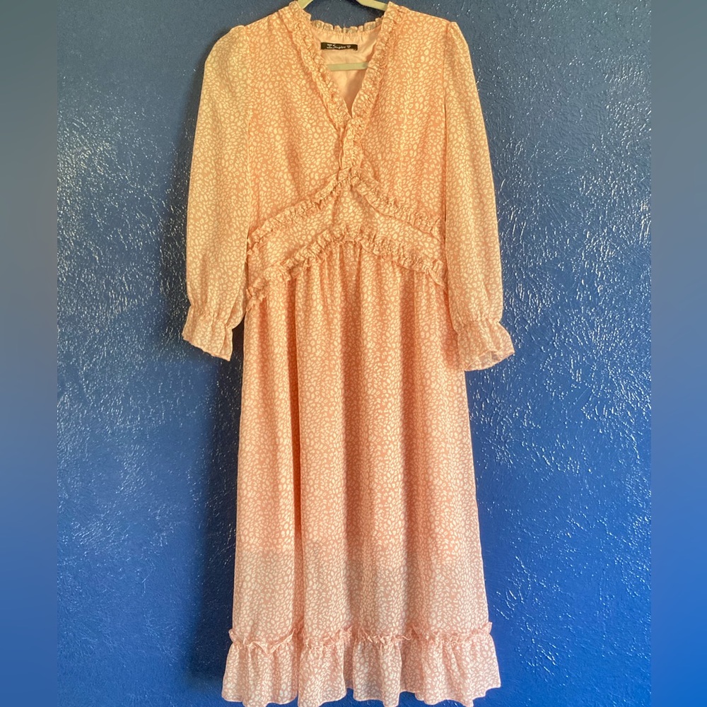 Pink Ditsy Cheetah Print Dress